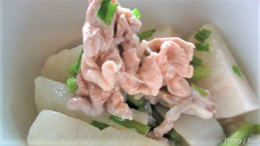 レンジ&真空保存FOSAで【減塩】長芋と豚肉の煮物の作り方